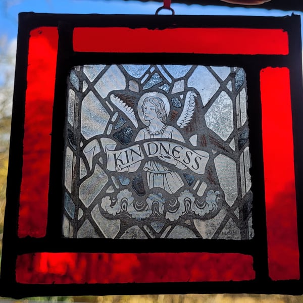 Kindness Angel Stained Glass leaded suncatcher