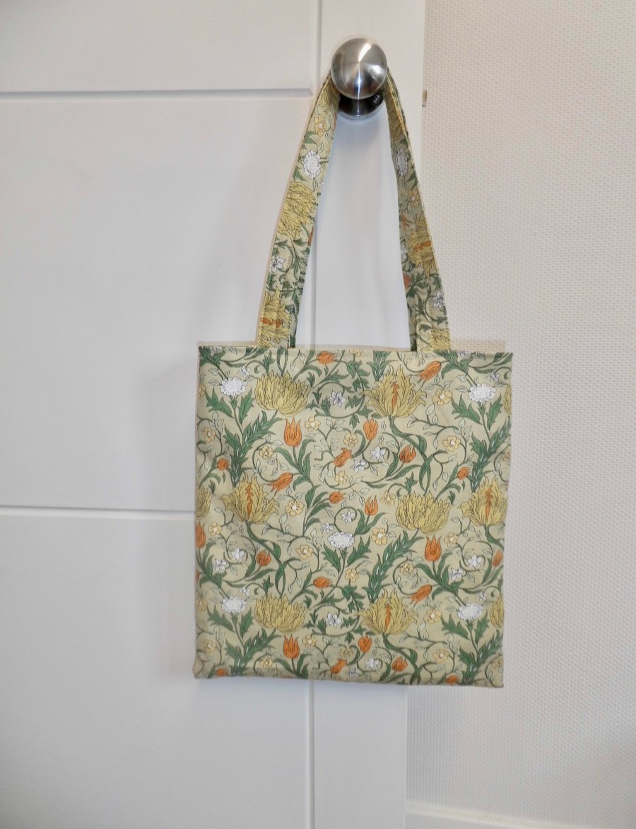 Tote bag with long handles in Wild Tulip fabric
