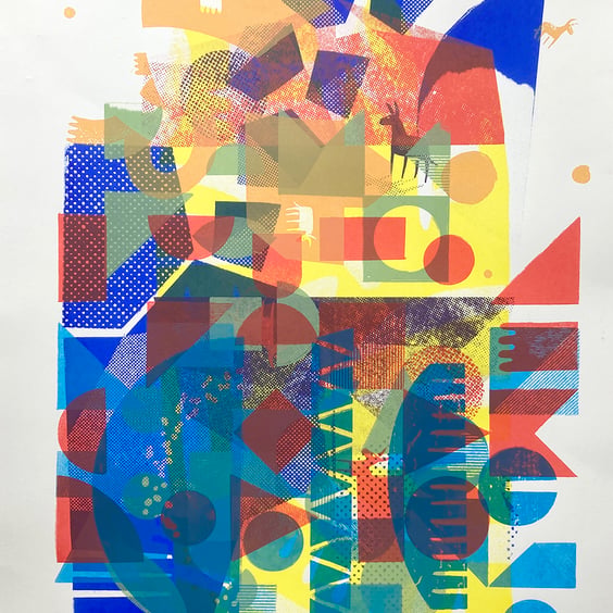 Donkey Confusion No.1 A2 collage screenprint
