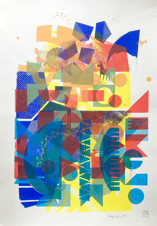 Donkey Confusion No.1 A2 collage screenprint