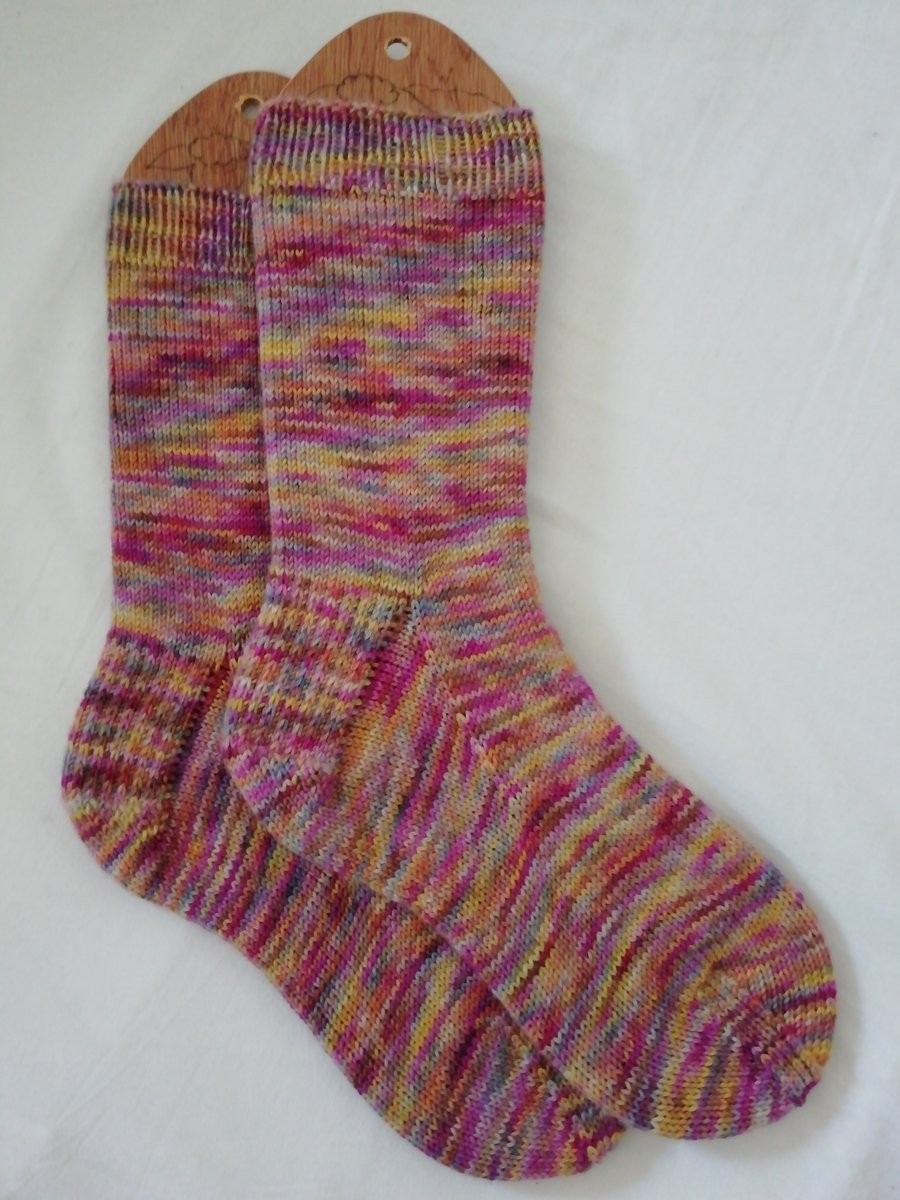 Luxury hand knitted socks - Merino and cashmere - Medium size 5-6