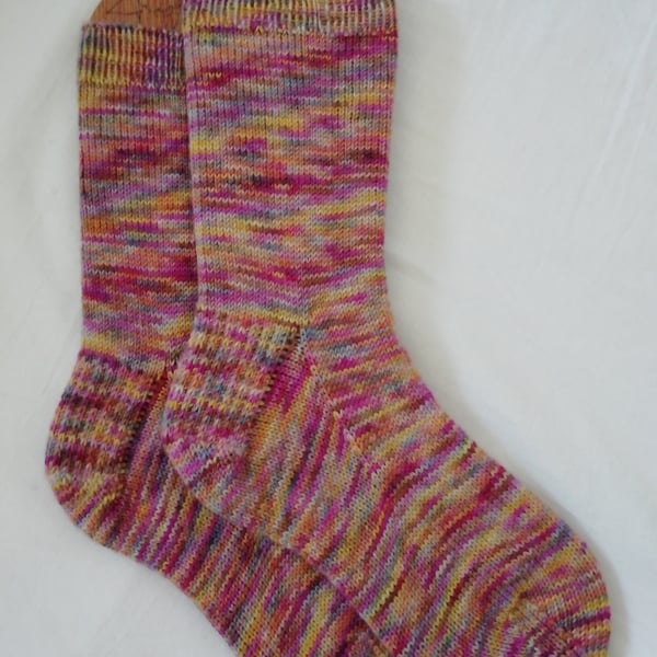 Luxury hand knitted socks - Merino and cashmere - Medium size 5-6