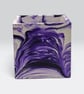 Purple Square Plant Pot - 10 cm Unique Violet Marbled Planter - Image 7