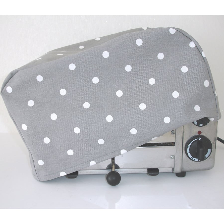 Toaster Cover Polka Dots Dualit 4 Slice Grey Toaster Dust Cover NOT PADDED
