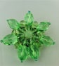 Ladies Wire Wrapped Green Crystal Beaded Flower Brooch - Image 5