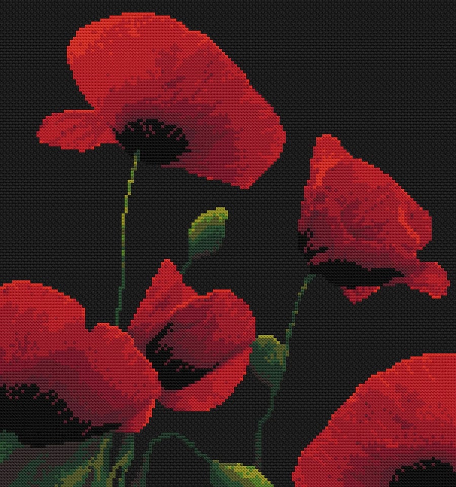 140 - Poppies for Remembrance Day - Cross Stitch Pattern
