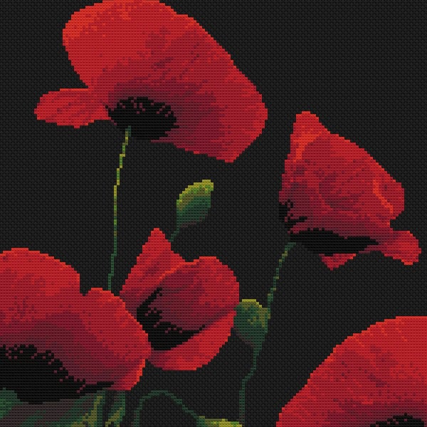 140 - Poppies for Remembrance Day - Cross Stitch Pattern