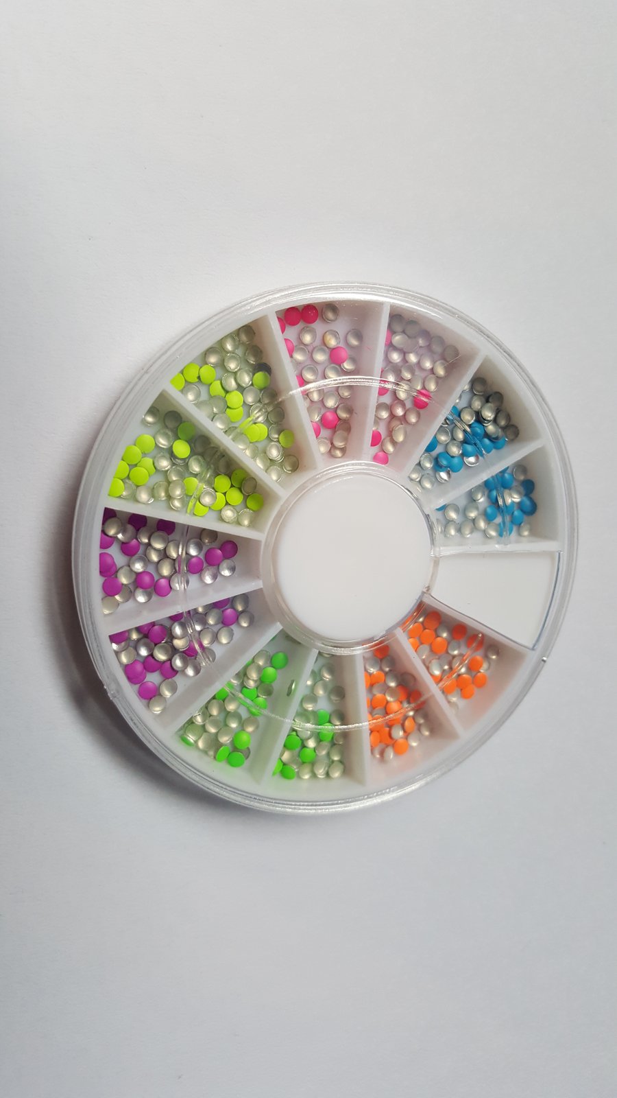 1 x Filled Storage Wheel - 6cm - 2mm Round Studs - Mixed Colour 