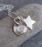 Moon and stars pendant, Moonstone jewellery - Image 5