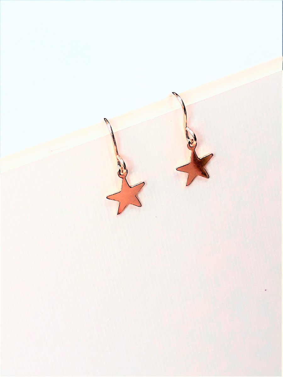 Gold Star Earrings, Tiny 14ct Gold Filled Earrings, Dainty Jewellery for Her