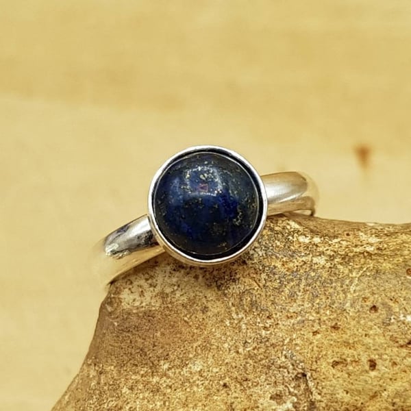 Adjustable Lapis Lazuli ring. September birthstone