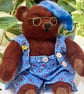 Mr Coops brown needle felted and hand sewn clothes