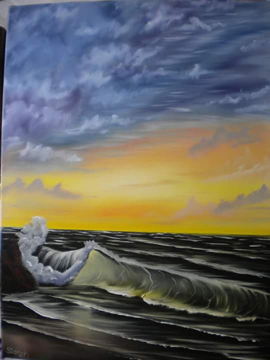 Stormy skies oil painting