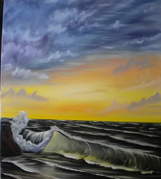 Stormy skies oil painting