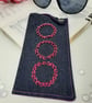 Glasses case, denim, pink circles and purple lining.  - Image 6
