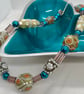Indonesian Bead Style Necklace Teal Pearls - Image 1