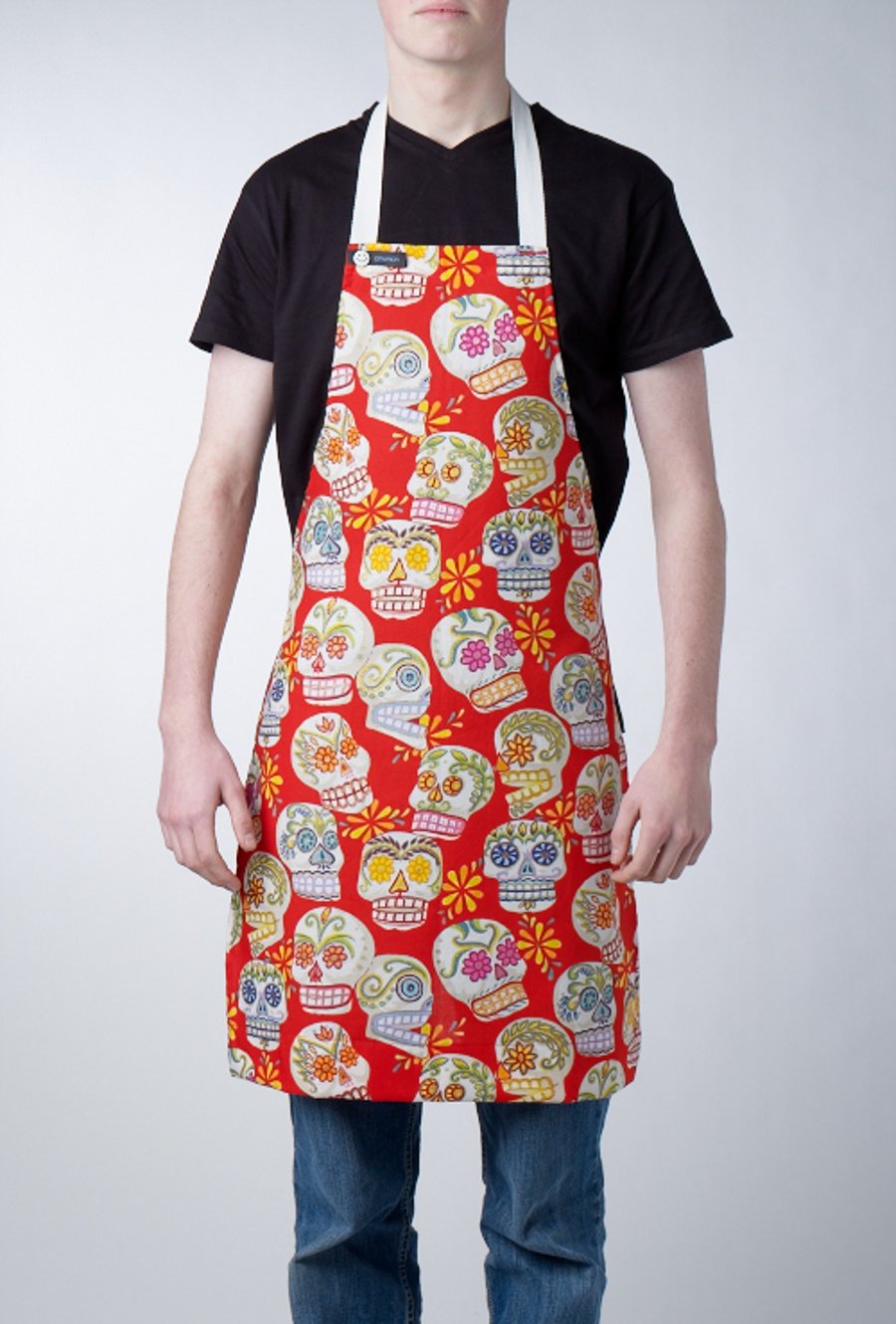 GAYPRON in Day of the Dead 'Calaveras - skulls' fabric by Alexander Henry