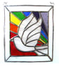 Rainbow Dove Stained Glass Art Picture Suncatcher Handmade  - Image 4