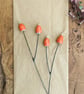 Ceramic Rosehips Flowers, Wired for Arranging, Two stems (four berries) in Red  - Image 2