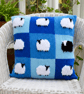 Sheep Cushion Knitting Pattern in Patchwork.  Digital Pattern - Image 1