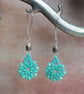 Turquoise and Green Beaded Drop Earrings - Image 5