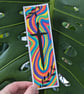 Handmade Multicoloured Swirl Sword and Leaves Bookmark - Image 3