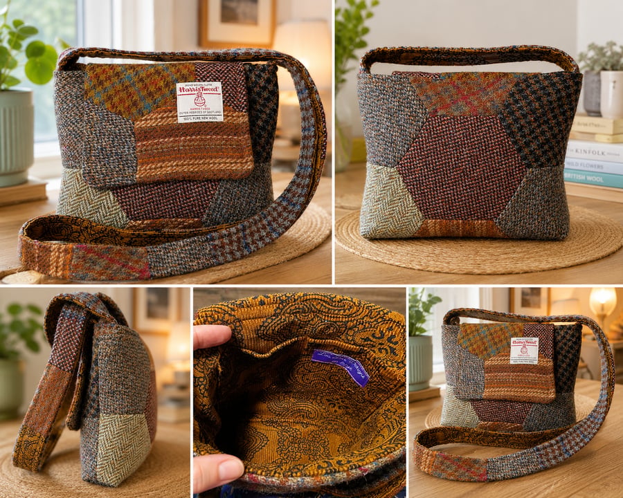 Harris Tweed Hexi crossbody bag