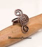 Handmade Copper Ring with Embossed Viking Button – Rustic Unisex Statement Ring - Image 4