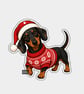 Unique Funny Christmas Gift Tags For Adults, 6pk - Cute Dachshund In Jumper