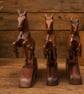 Antique Hand Carved Wooden Horse Figurines Set of 3 Vintage Rustic Home Decor - Image 2