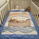Hand Quilted Noahs Ark Baby  Toddler quilt