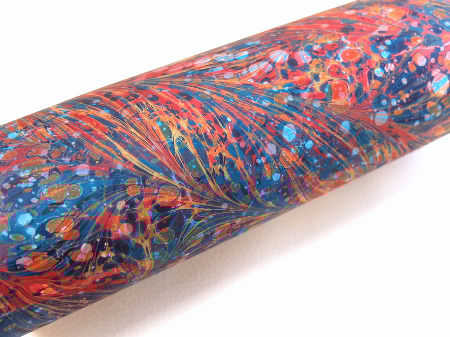 A4 Marbled paper sheet double marbled feather stone pattern 