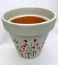 Hand Painted Red Poppies on Cream Terracotta Pot XL - Image 3