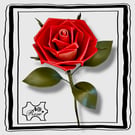 Red Leather Rose. Romantic leather anniversary gift