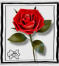 Red Leather Rose. Romantic leather anniversary gift