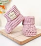 Hello World Crochet Baby Booties – Handmade New Baby Gift - Image 6