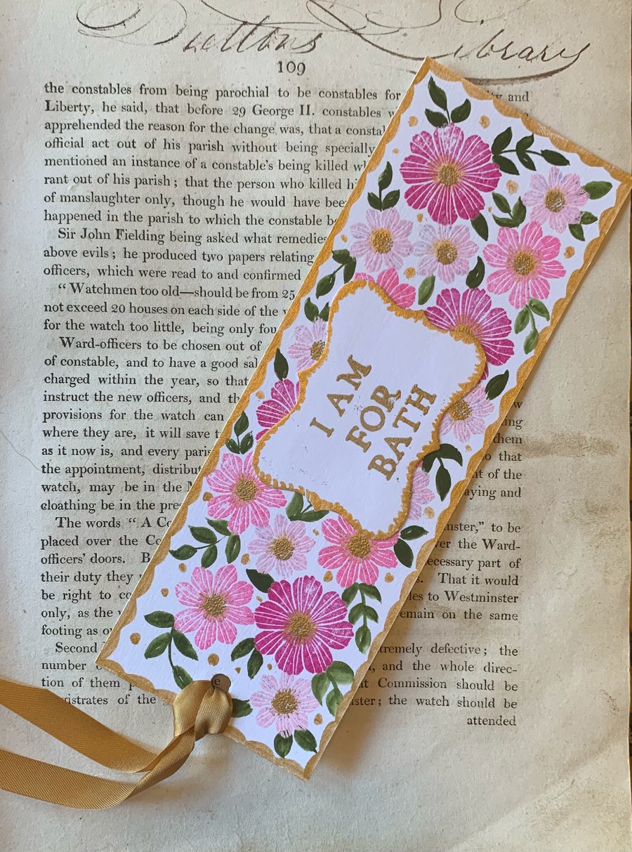 I Am For Bath handmade bookmark