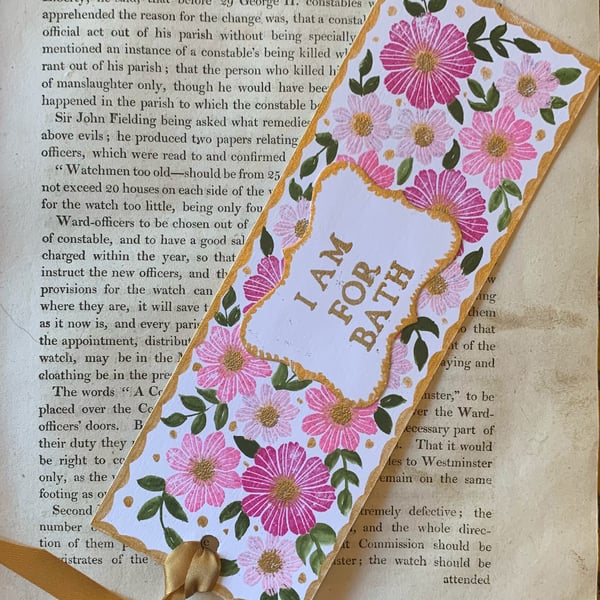 I Am For Bath handmade bookmark