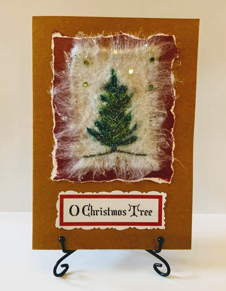 'O' Christmas Tree Sentiment Christmas Card