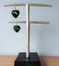 Beautiful handmade resin green heart earrings - Image 5