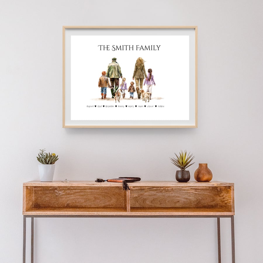 Country Walks - Personalised Family Print to celebrate Country Life 