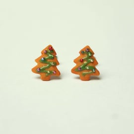 Christmas Tree Biscuit stud earrings