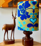 Retro 60s 70s Art Nouveau SALANGOR Textra Blue Vintage Fabric Lampshade option  - Image 1