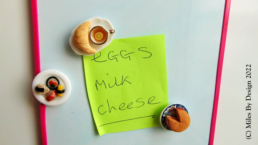 Set of 3 Miniature Food Plate Magnets