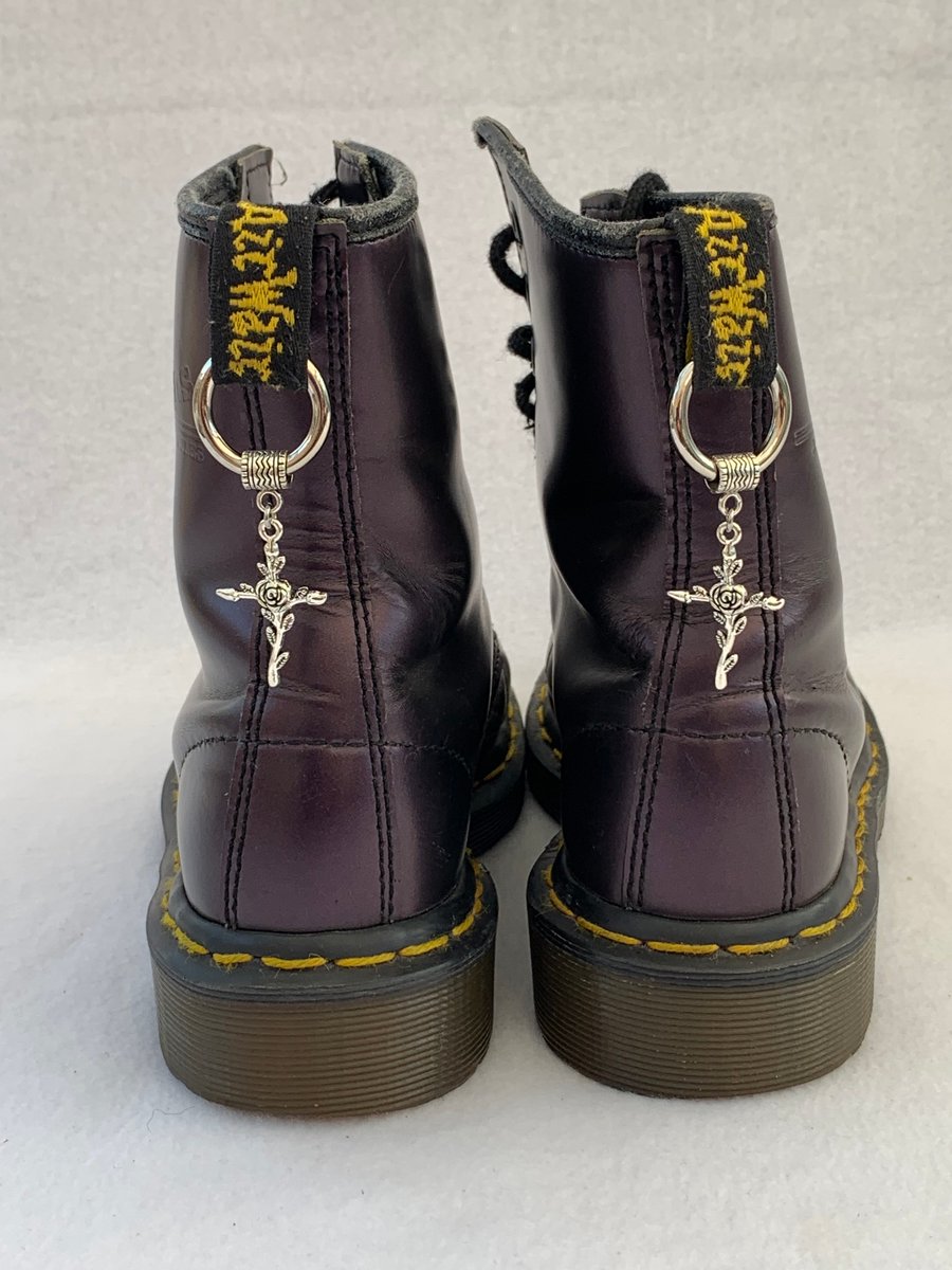 Rose Cross Dr Martens Charms - Alt Boot Accessories - Doc Tag Charm - DM Charms