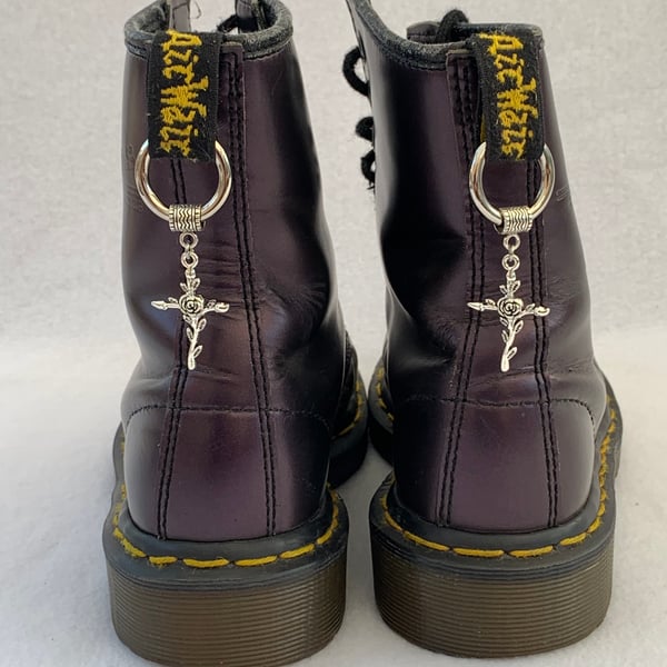 Rose Cross Dr Martens Charms - Alt Boot Accessories - Doc Tag Charm - DM Charms