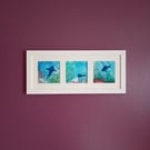Ocean life Framed trio of mini prints for lovers of the ocean