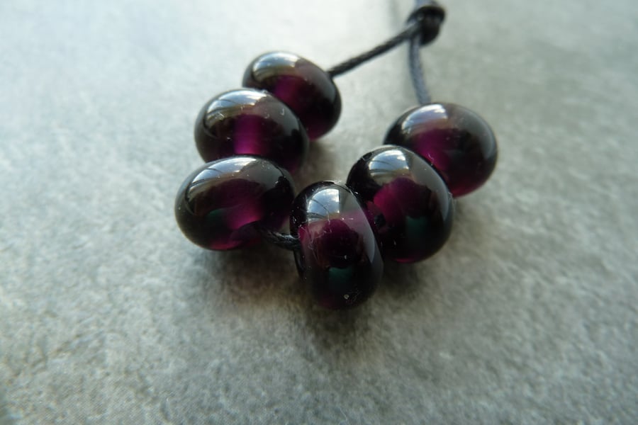 purple spacer lampwork glass beads