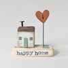 Little Wooden Handmade House and Base in a Bag - happy home