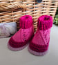 Baby Girl's Cable Design Booties-Socks 0-3 months size 